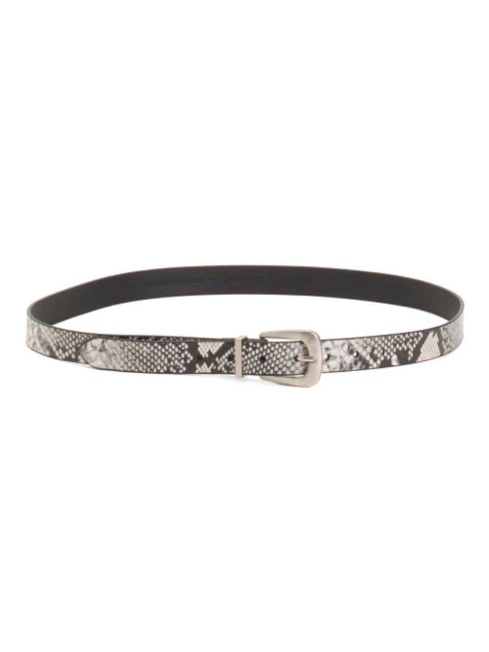 ALL SAINTS Leather Snake Print Belt Metal Keeper Women Size L / XL